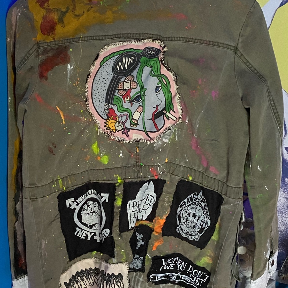 Punk hand painted jacket